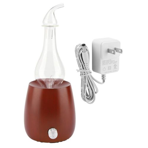 Hjlian Diffuseur D'huiles Essentielles Reglable Et Sain, Nebuliseur D'air Pour Chambre A Coucher, 110-240 V (Marron Fonce, Prise Americaine) 