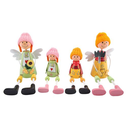HJLIAN Lot de 4 poupees miniatures decoratives de style pastoral pour jardinier (assise)