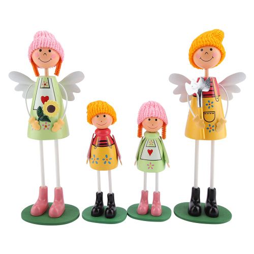 HJLIAN Lot de 4 poupees miniatures decoratives de style pastoral pour jardinier (support)