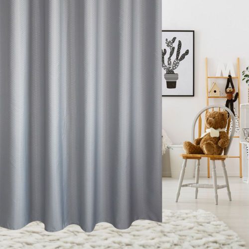 HJLIAN Rideau de douche epais et impermeable gris avec crochets de suspension (180 x 180 cm)