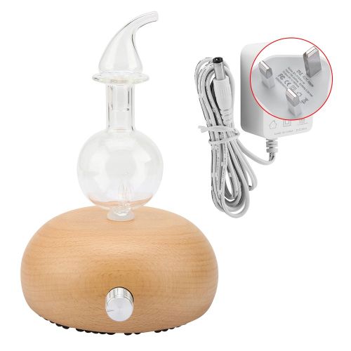 Hjlian Diffuseur D'huiles Essentielles Reglable Et Sur, Nebuliseur D'air Pour Chambre A Coucher, 110-240 V (Marron, Prise Britannique) 