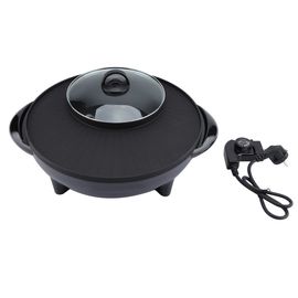 HJLIAN Poele electrique multifonction de table, antiadhesive, barbecue, gril a viande, marmite de cuisson sans fumee, prise UE 220 V