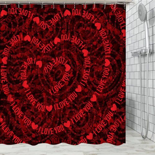 HJLIAN Rideau de douche romantique, impermeable et resistant a la moisissure, motif floral, avec crochets, cadeau de Saint-Valentin (2#)