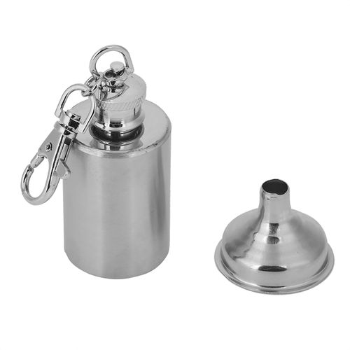 HJLIAN Flacon a vin et whisky portable en acier inoxydable, elegant contenant avec entonnoir, 28 ml