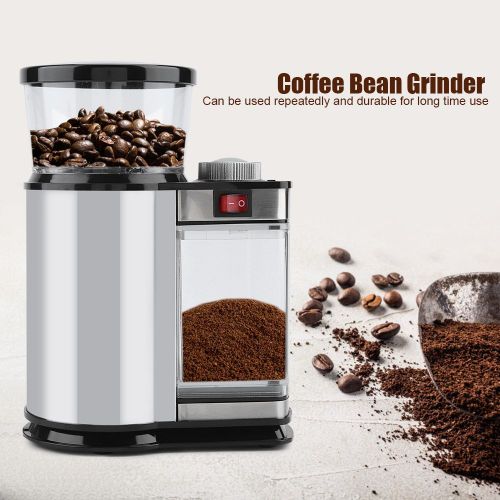 Hjlian Moulin A Cafe Electrique Reglable Et Durable En Acier Inoxydable, Ustensile De Cuisine 220-240 V, Prise Ue