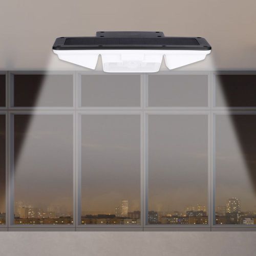 Hjlian Lampe Solaire D'exterieur Etanche A 16 Led Avec Detecteur De Mouvement Pour Jardin, Cour Et Terrasse