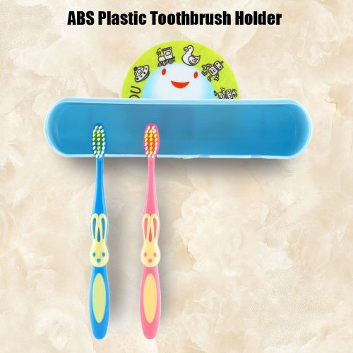 HJLIAN Porte-brosse a dents mural en plastique ABS a 4 positions pour salle de bain (bleu)
