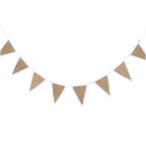 HJLIAN Banniere triangulaire en dentelle et jute pour decoration de Noel, mariage, anniversaire, photo