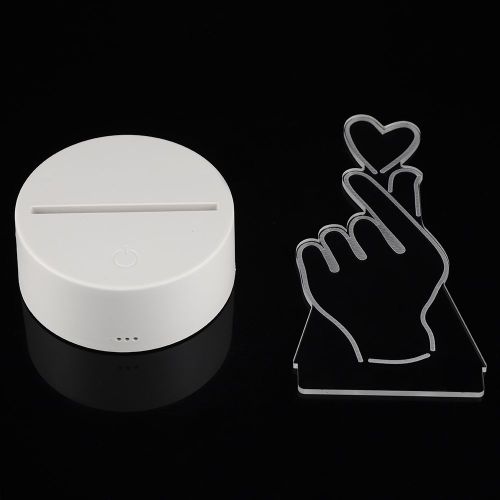 Hjlian Lampe De Table Tactile 3d Usb 4,5 V, 7 Couleurs, Base Blanche
