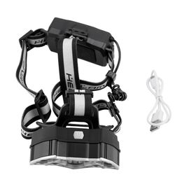 Hjlian Lampe Frontale Rechargeable Usb A 7 Led Pour Camping Et Peche (Argent)