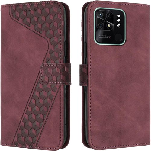 Coque Pour Xiaomi Redmi 10c, Etui Protection Housse Premium En Cuir Pu Portefeuille Étui Téléphone [Fermoir Magnétique] [Fentes Pour Cartes] Flip Case Pour Xiaomi Redmi 10c(Rouge