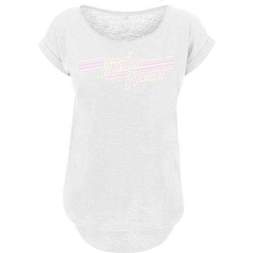 F4nt4stic T-Shirt 'dc Comics Wonder Woman'  Jaune Fluo / Rose Clair / Blanc