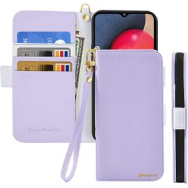 Coque Pour Samsung Galaxy A50/A30s Rabat,Housse Samsung A50s Clapet,Portefeuille Etui Avec Fonction Support Et Porte-Carte,Litchi Texturé Cuir/Antichoc Flip Cover Case.Violet Clair