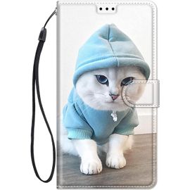 Coque Pour Samsung Galaxy A50 / A30s Housse Cuir Avec Silicone Etui Portefeuille Antichoc Étui À Rabat Et Folio Magnétique Support Stand Fonction Élégant Motif Pour Filles Femmes - Chat A