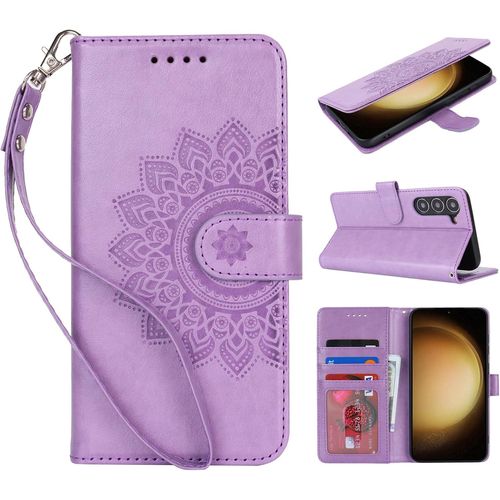 Etui Coque Pour Samsung Galaxy S23 Plus 5g Protection Housse En Premium Cuir Pu Pochette Rabat Clapet Case Porte Carte Magnétique Etui Portefeuille Pour Samsung S23 Plus - Violet