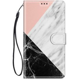 Coque Pour Samsung Galaxy A50 / A30s Housse Cuir Avec Silicone Etui Portefeuille Antichoc Étui À Rabat Et Folio Magnétique Support Stand Fonction Élégant Motif Pour Filles Femmes - Marbre
