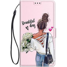 Coque Pour Samsung Galaxy A50 / A30s Housse Cuir Avec Silicone Etui Portefeuille Antichoc Étui À Rabat Et Folio Magnétique Support Stand Fonction Élégant Motif Pour Filles Femmes - Fille