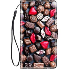 Coque Pour Samsung Galaxy A50 / A30s Housse Cuir Avec Silicone Etui Portefeuille Antichoc Étui À Rabat Et Folio Magnétique Support Stand Fonction Élégant Motif Pour Filles Femmes - Du Sucre