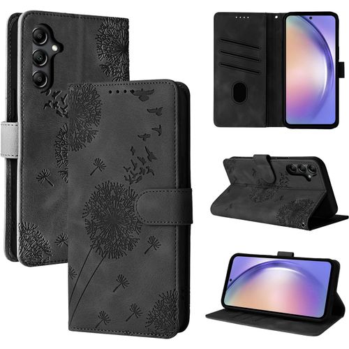 Coque Samsung Galaxy A54 5g Pissenlit Housse En Cuir Pu Samsung Galaxy A54 5g Étui À Fermeture Magnétique Portefeuille Étui À Rabat Pour Samsung Galaxy A54 5g Noir