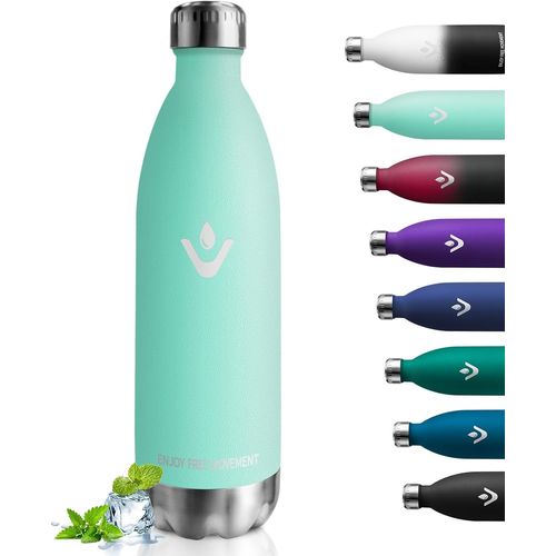 Gourde Inox 1l, Bouteille Étanche, Sans Bpa, Bouteille D'eau Acier Inoxydable À Double Paroi , Bouteille Isotherme Pour Bureau, École, Randonnée, Sport, Voyage, Gym, Enfant Ou Adulte