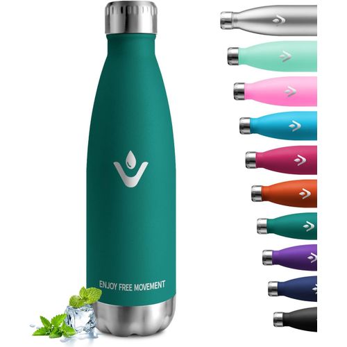 Bouteille Isotherme 500ml, Bouteille D'eau Acier Inoxydable À Double Paroi, Gourde Isotherme , Anti Fuite, Sans Bpa, Pour École, Bureau, Sport, Yoga, Outdoor, Facile À Transporter