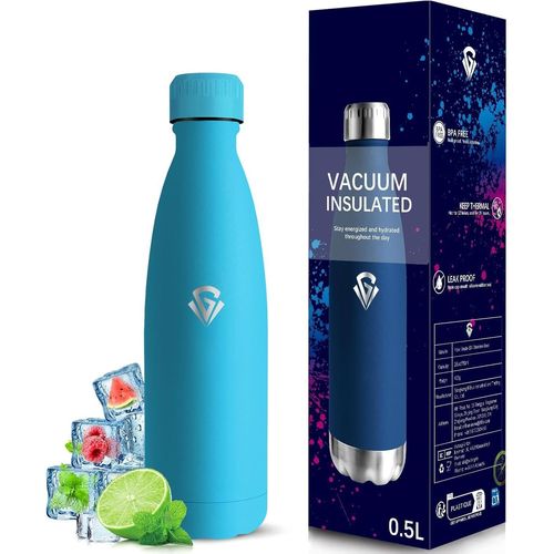 Gourde- 500ml- Gourde Isotherme, Sans Bpa, Gourde Enfant, 24h Froid & 12h Chaud, Bouteille Isotherme, Anti Fuite, Gourde , Bouteille D'eau Pour L'école, Voyage, Camping, Bureau