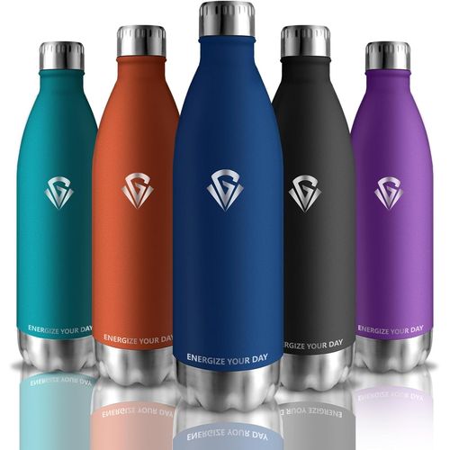 Gourde 1l, Gourde Isotherme Anti Fuite, Gourde Sport Froid&chaud, Gourde Sans Bpa, Gourde Pour Running, Facile À Transporter, Bouteille D'eau Pour Chaude, Café, Thé, Bleu Foncé
