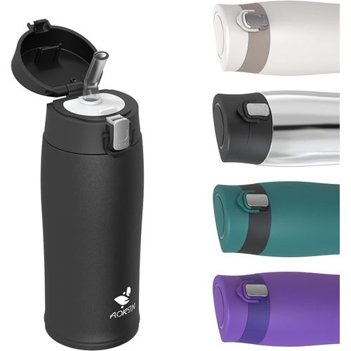Gourde Isotherme, 350ml Bouteille Isotherme En Acier Inox 18/8, Bouteilles Avec En Paille Sans Bpa, , Gourde Sport Anti-Fuite Pour Les Voyage, Sport, Randonnée