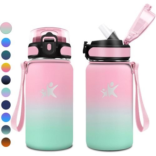 Gourde Isotherme 500ml, Bouteille D'eau Étanche, Gourde Avec Paille, Gourde Enfant Isotherme, Bouteille Sans Bpa, Bouteille Isotherme Pour Enfant, L'école, Bureau, Fitness