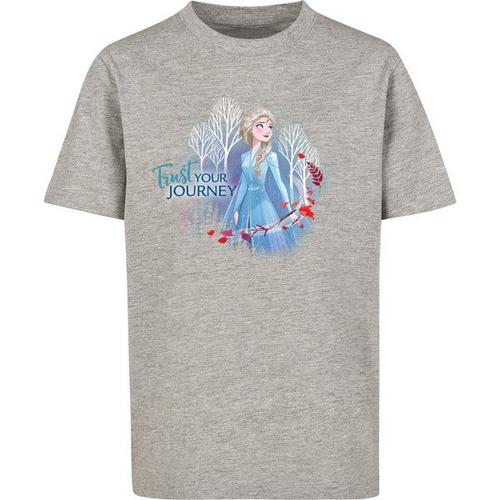 F4nt4stic T-Shirt 'disney Frozen 2 Trust Your Journey'  Bleu / Gris Chiné / Rouge