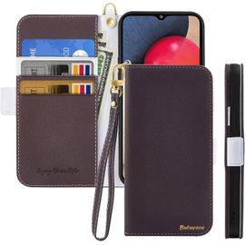 Coque Pour Samsung Galaxy A50/A30s Rabat,Housse Samsung A50s Clapet,Portefeuille Etui Avec Fonction Support Et Porte-Carte,Litchi Texturé Cuir/Antichoc Flip Cover Case.Marron