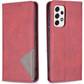 Coque Pour Samsung Galaxy A53 5g, Housse Portefeuille En Cuir Etui De Protection Avec Slim Tpu Silicone Bumper Antichoc Magnétique Flip Case, Porte Cartes Avec Fonction Support Cover (Rouge)