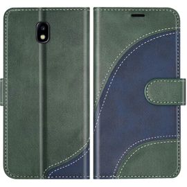Coque Pour Galaxy J3 2017, Portefeuille Etui En Cuir Pu, Magnétique Protection Housse Coque Pour Samsung Galaxy J3 2017, Vert