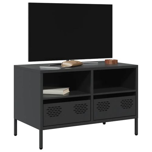 Meuble Tv Noir 68x39x43,5 Cm Acier Laminé À Froid
