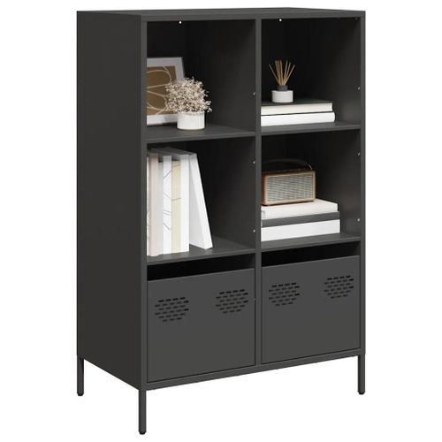 Buffet Haut Noir 68x39x103,5 Cm Acier