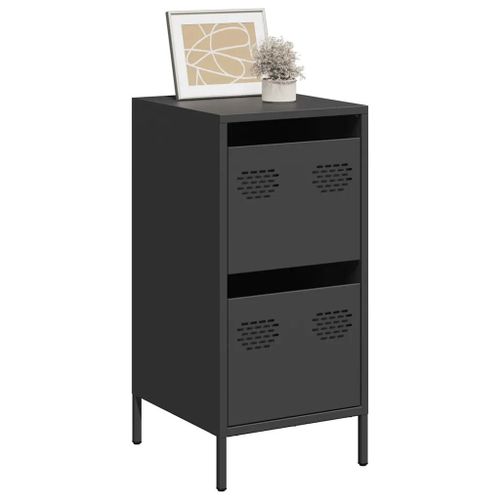 Buffet Noir 35x39x73,5 Cm Acier Laminé À Froid