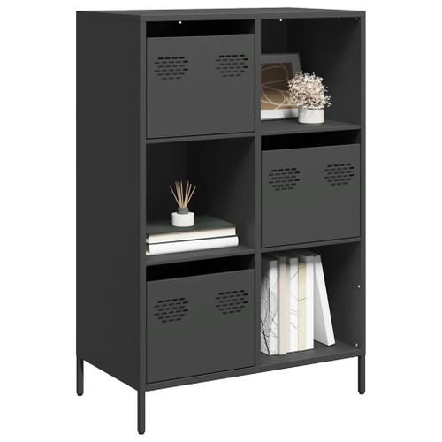 Buffet Haut Noir 68x39x103,5 Cm Acier
