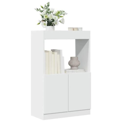 Buffet Haut Blanc 63x33x100 Cm Bois D'ingénierie