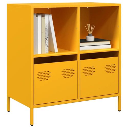Buffet Jaune Moutarde 68x39x73,5 Cm Acier Laminé À Froid