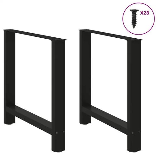 Pieds De Table Basse Noir 2 Pcs 70x(72-73) Cm Acier