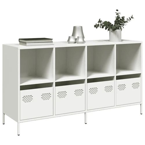 Buffet Blanc 135x39x73,5 Cm Acier Laminé À Froid