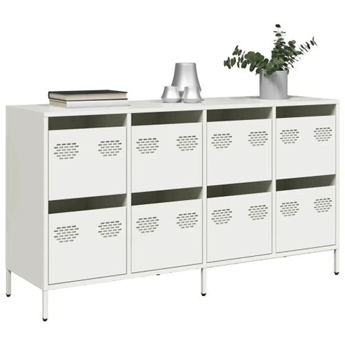 Buffet Blanc 135x39x73,5 Cm Acier Laminé À Froid