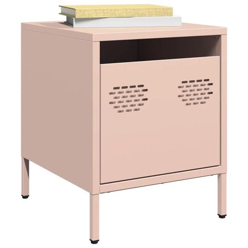 Tables De Chevet 2 Pcs Rose 35x39x43,5 Cm Acier