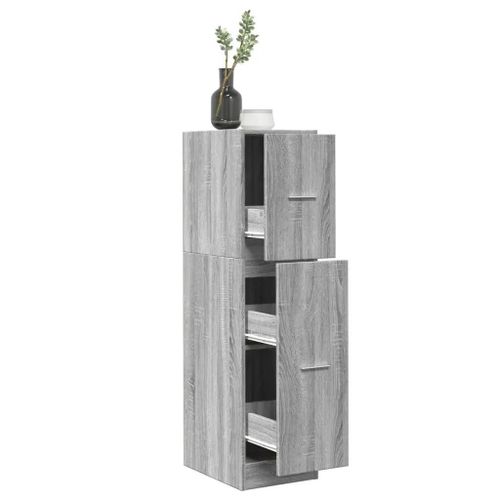 Armoire Apothicaire Sonoma Gris 30x41x118 Cm Bois D'ingénierie