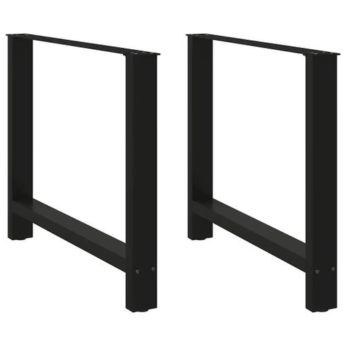 Pieds De Table Basse Noir 2 Pcs 100x(72-73) Cm Acier