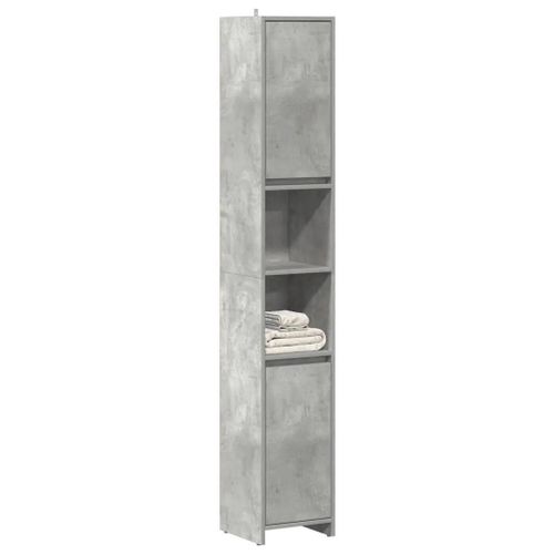 Armoire De Salle De Bain Gris Béton 30x30x183,5 Cm Aggloméré