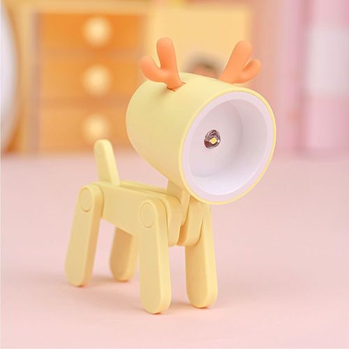 Led Veilleuse Mini Lampe De Bureau Pliante Mignon Lumières Pour Animaux De Compagnie Chien Cerf Portable Veilleuse Étudiant Salon Décor Cadeau - Type Yellow Deer