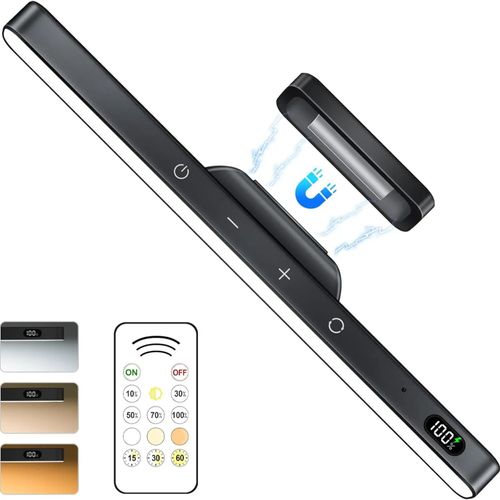 Willed-Lampe De Table Tactile Magnétique,Veilleuses Rechargeables,Lampe De Bureau,Batterie 2500mah Spatirée,Lecture,Armoire,Miroir,Oral Et - Type Black Remote Light