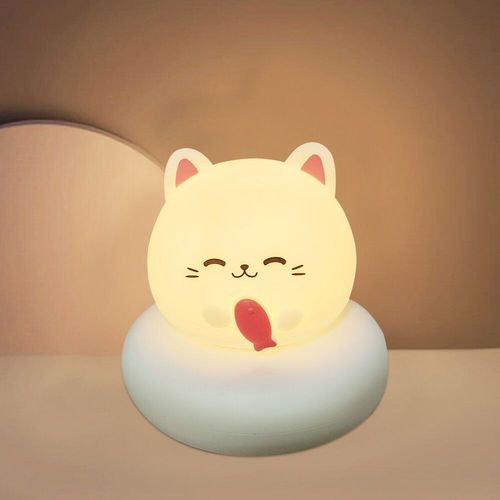 Veilleuse Led Rechargeable Pour Enfants,3 Niveaux,Variable,Veilleuse Pour Dormir,Pour L'allaitement,Décoration Pour Bébés En Bas Âge - Type Cat With Fish #B