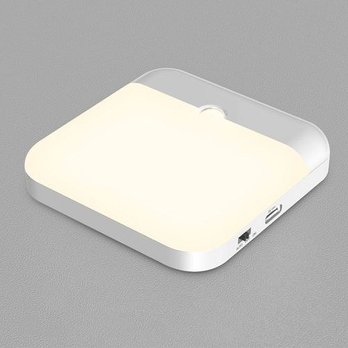 Capteur de mouvement Led Lumière Usb Charge Carré Lampe pour Chambre Cuisine Escalier Couloir Armoire Placard Éclairage - Type blanc chaud